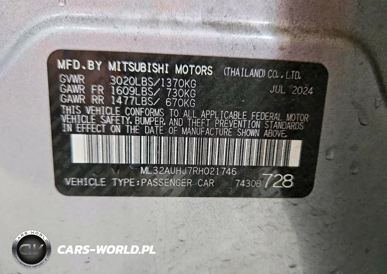 2024 Mitsubishi Mirage Es VIN:ML32AUHJ7RH021746 - 12