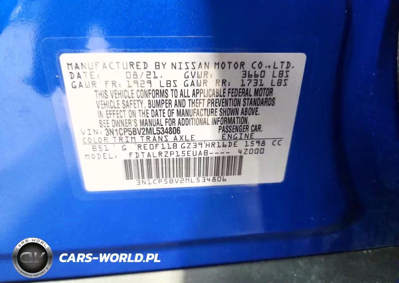 2021 Nissan Kicks S VIN:3N1CP5BV2ML534806 - 13