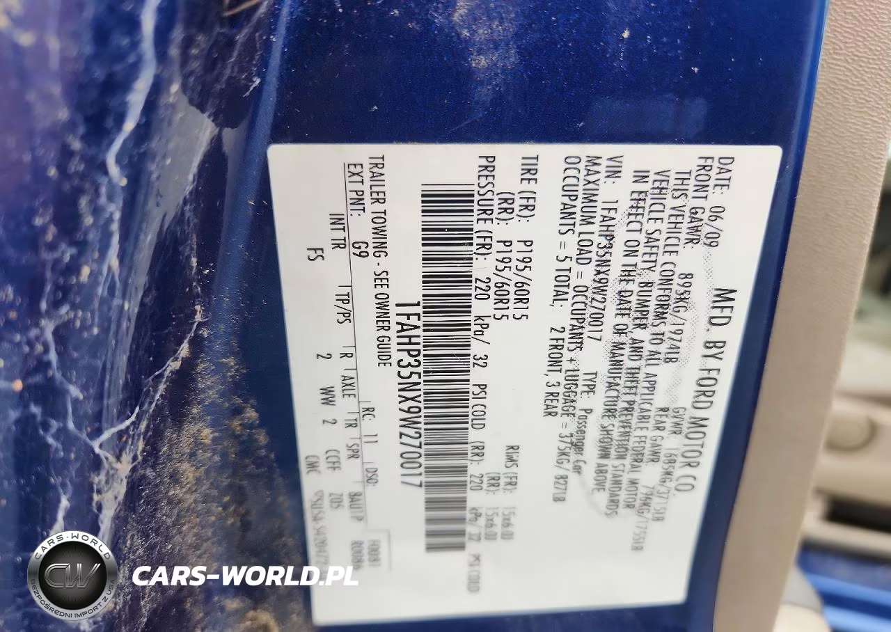2009 Ford Focus Se VIN:1FAHP35NX9W270017 - 12