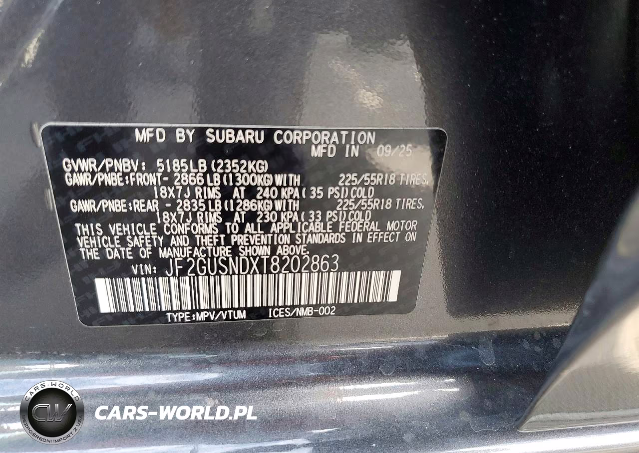 2026 Subaru Crosstrek Limited VIN:JF2GUSNDXT8202863 - 12