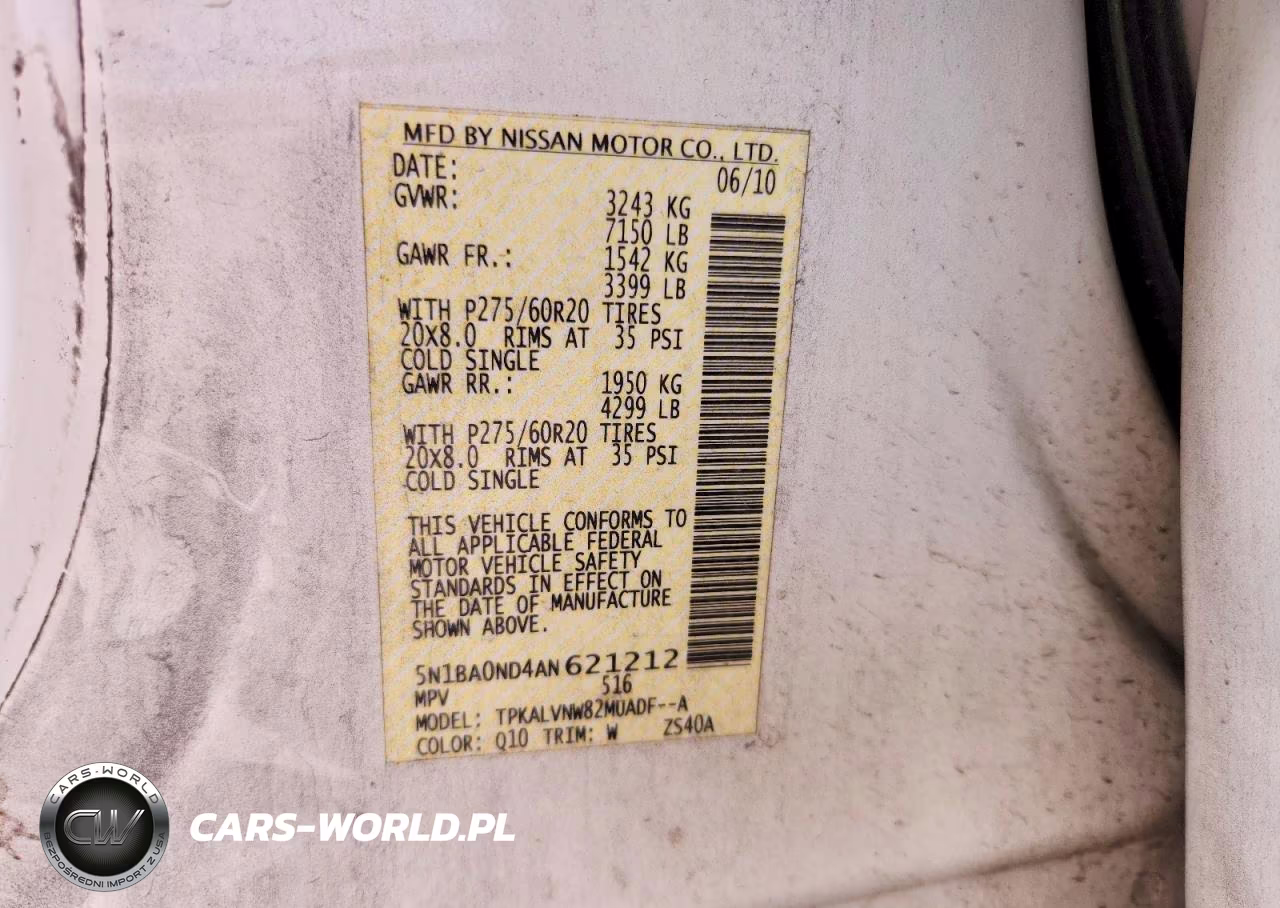 2010 Nissan Armada Se VIN:5N1BA0ND4AN621212 - 13