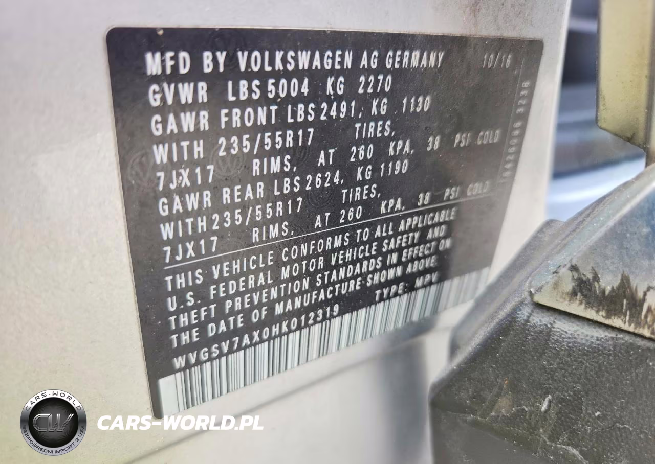 2017 Volkswagen Tiguan Wolfsburg VIN:WVGSV7AX0HK012319 - 13