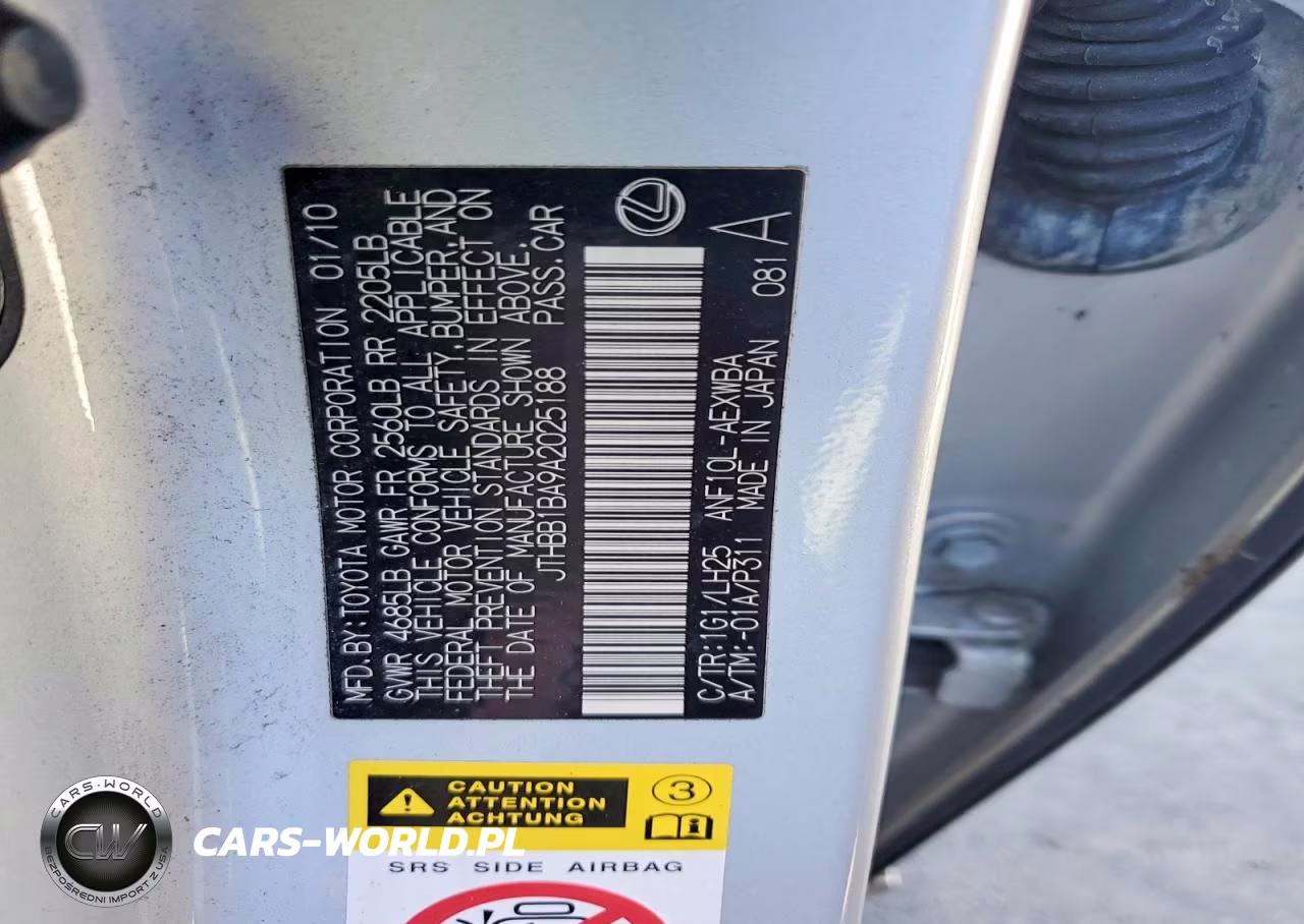 2010 Lexus Hs 250H VIN:JTHBB1BA9A2025188 - 12