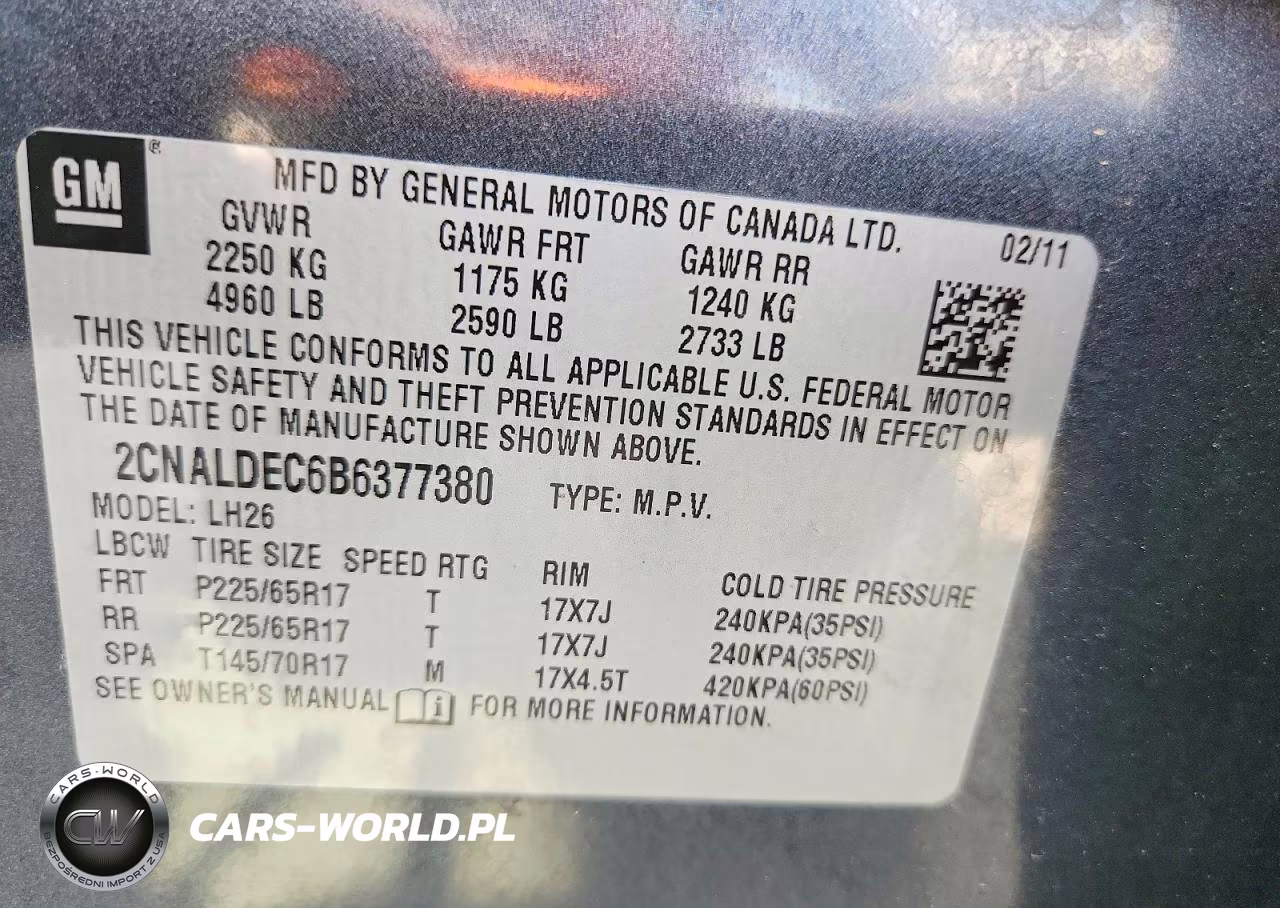 2011 Chevrolet Equinox Lt VIN:2CNALDEC6B6377380 - 13