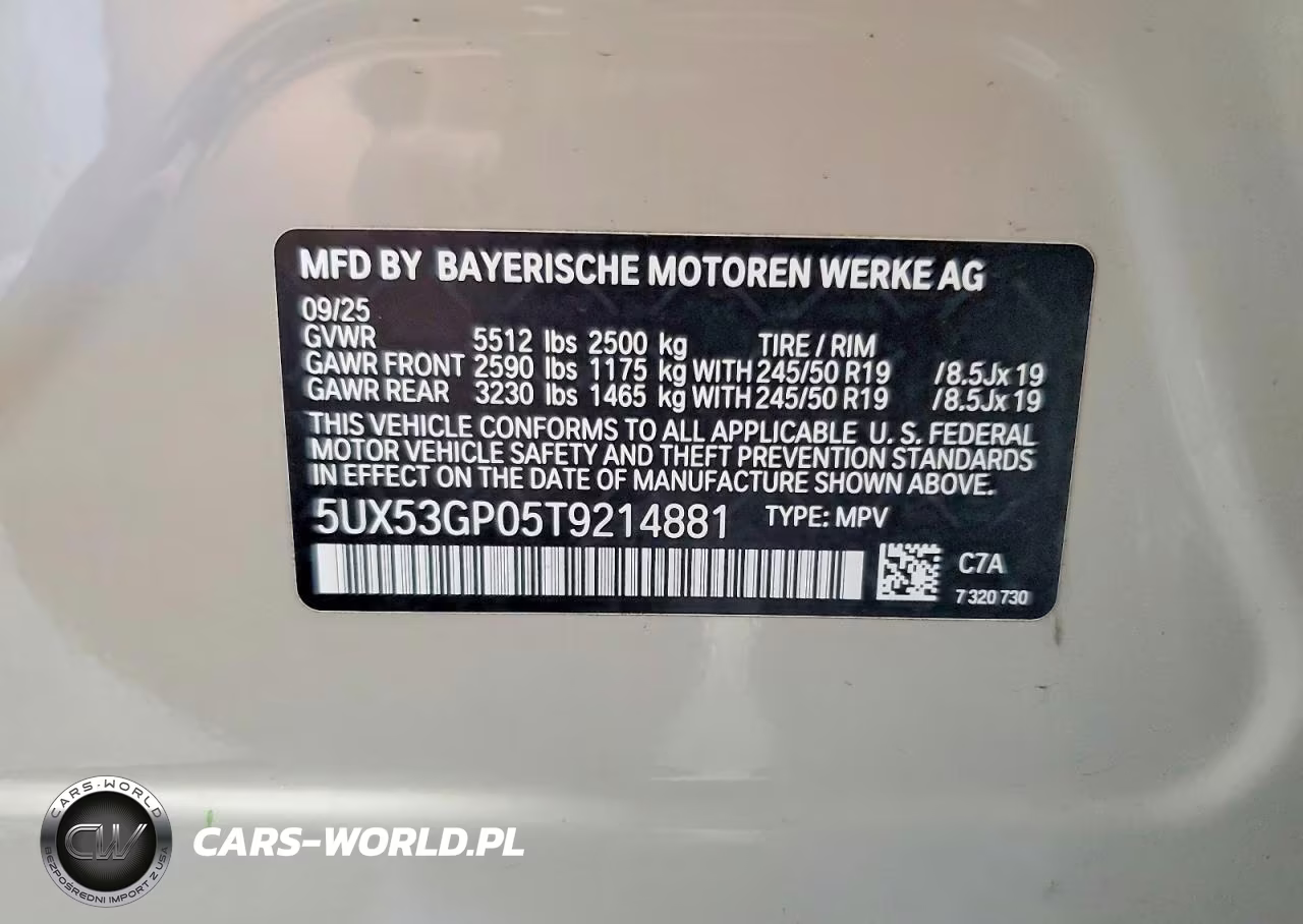 2026 BMW X3 30 xDrive VIN:5UX53GP05T9214881 - 14