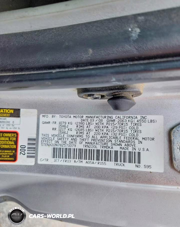 2008 Toyota Tacoma Base VIN:5TENX22N78Z571079 - 12