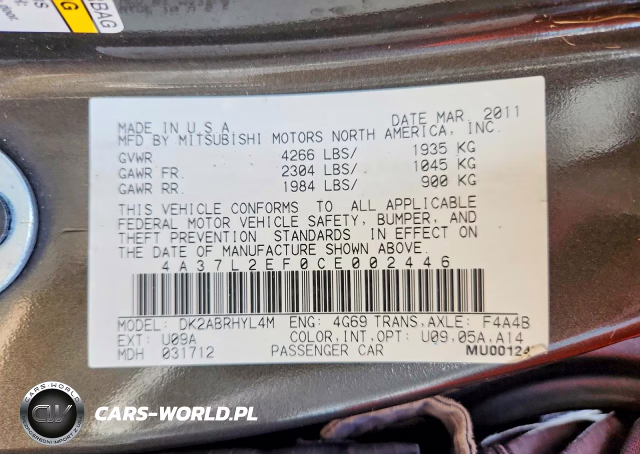 2012 Mitsubishi Eclipse Spyder Gs VIN:4A37L2EF0CE002446 - 12