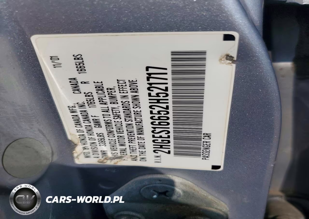 2002 Honda Civic Lx VIN:2HGES16652H521717 - 12