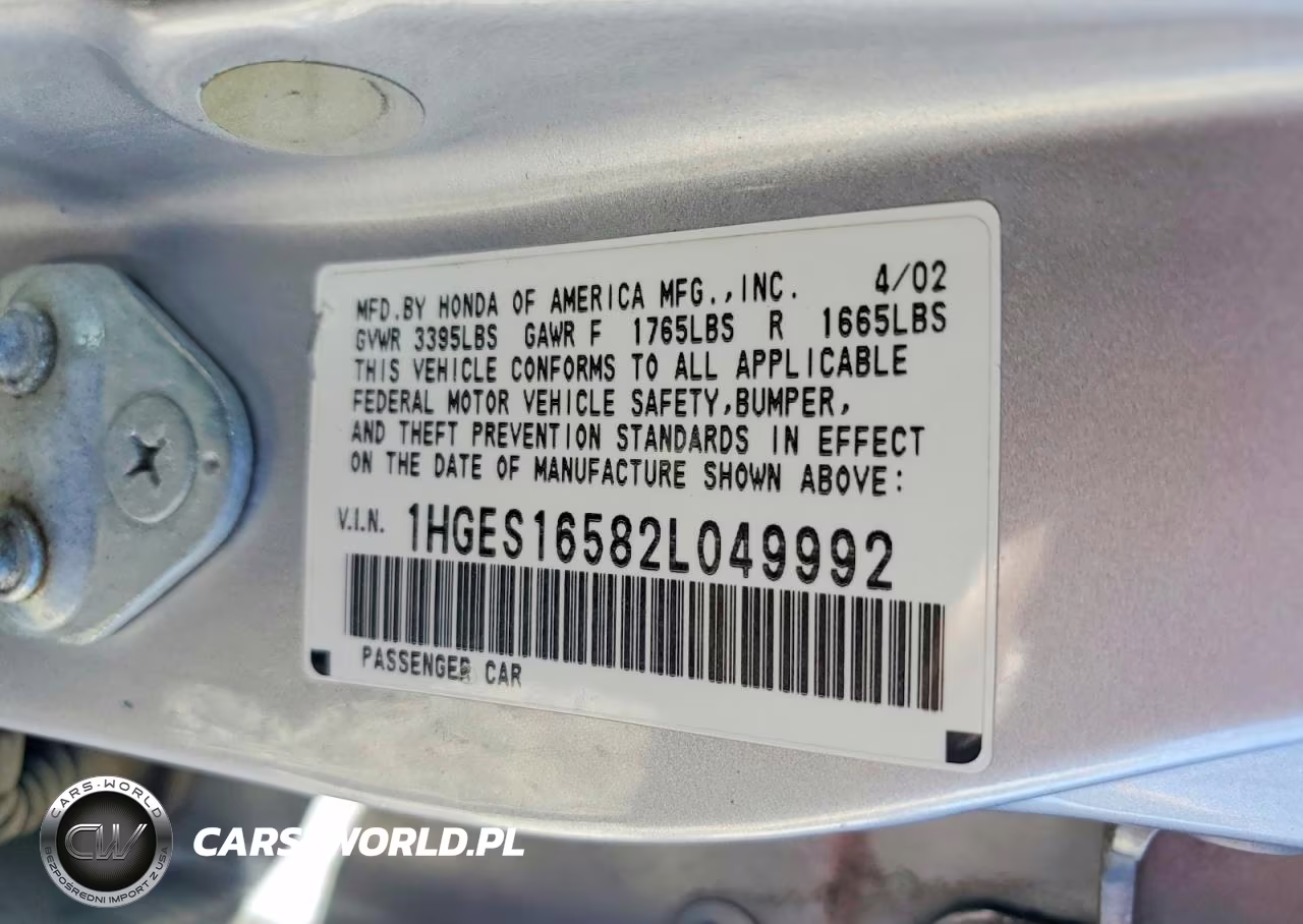 2002 Honda Civic Lx VIN:1HGES16582L049992 - 12