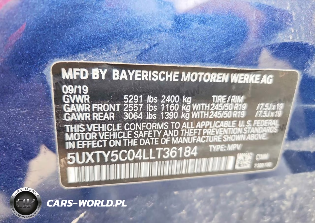 2020 BMW X3 xDrive30I VIN:5UXTY5C04LLT36184 - 13