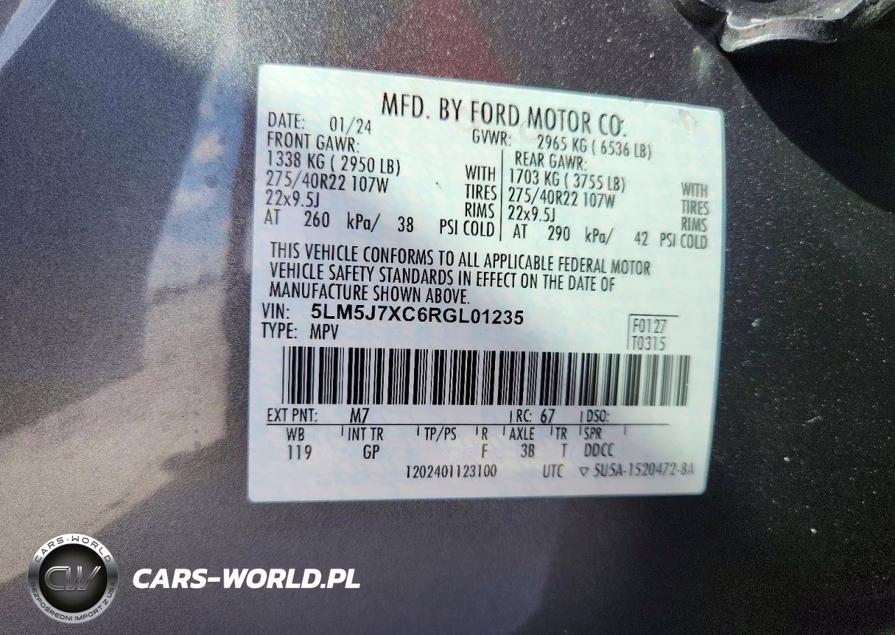 2024 Lincoln Aviator Reserve VIN:5LM5J7XC6RGL01235 - 13