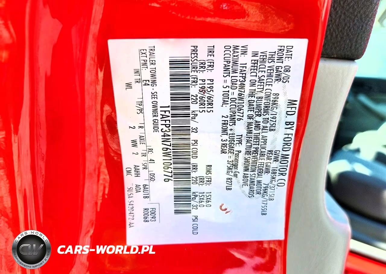 2006 Ford Focus Zx4 VIN:1FAFP34N76W106776 - 12