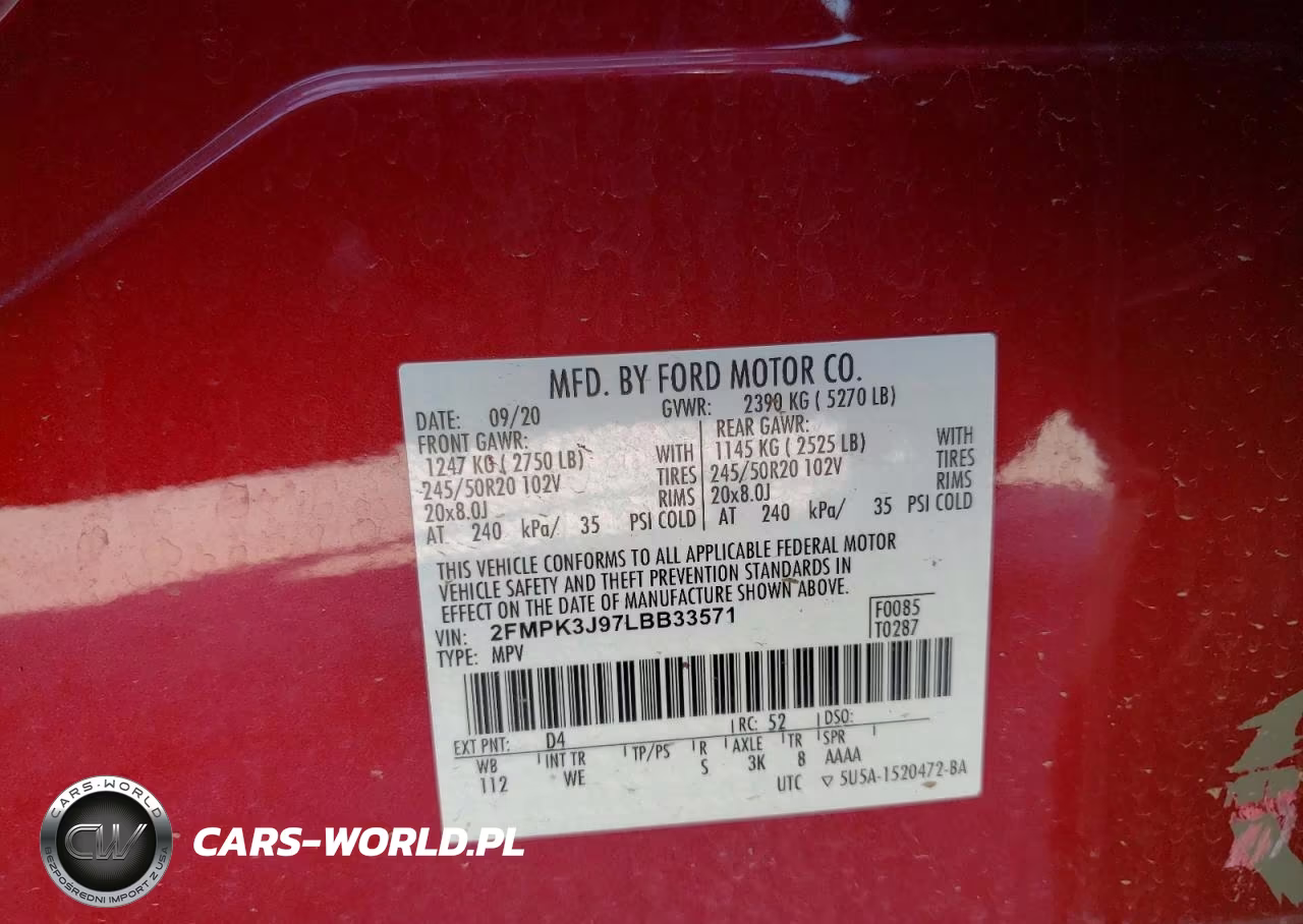 2020 Ford Edge Sel VIN:2FMPK3J97LBB33571 - 12