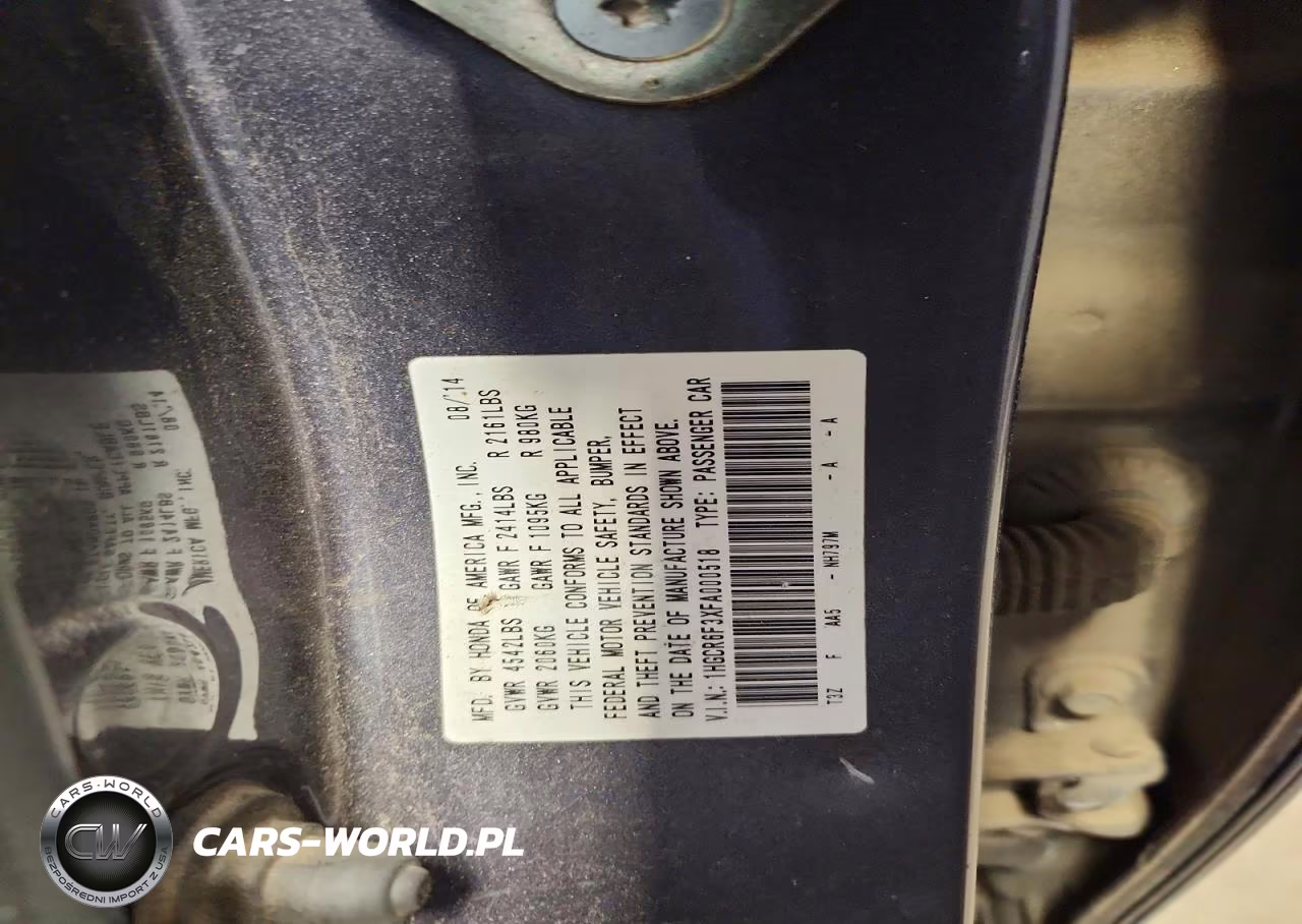 2015 Honda Accord Hybrid VIN:1HGCR6F3XFA000518 - 13