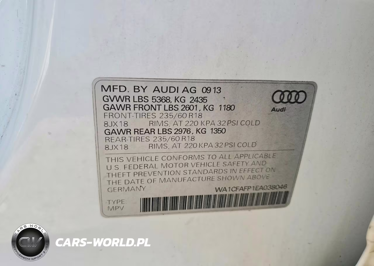 2014 Audi Q5 Premium VIN:WA1CFAFP1EA038046 - 13