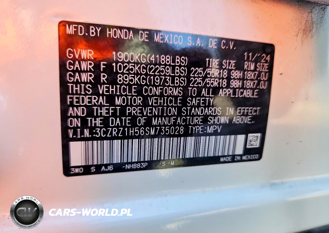 2025 Honda Hr-V Sport VIN:3CZRZ1H56SM735028 - 13