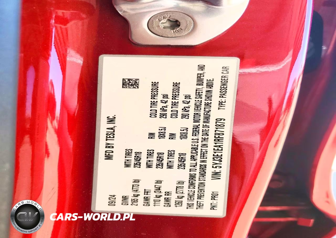 2024 Tesla Model 3 VIN:5YJ3E1EA1RF871879 - 12