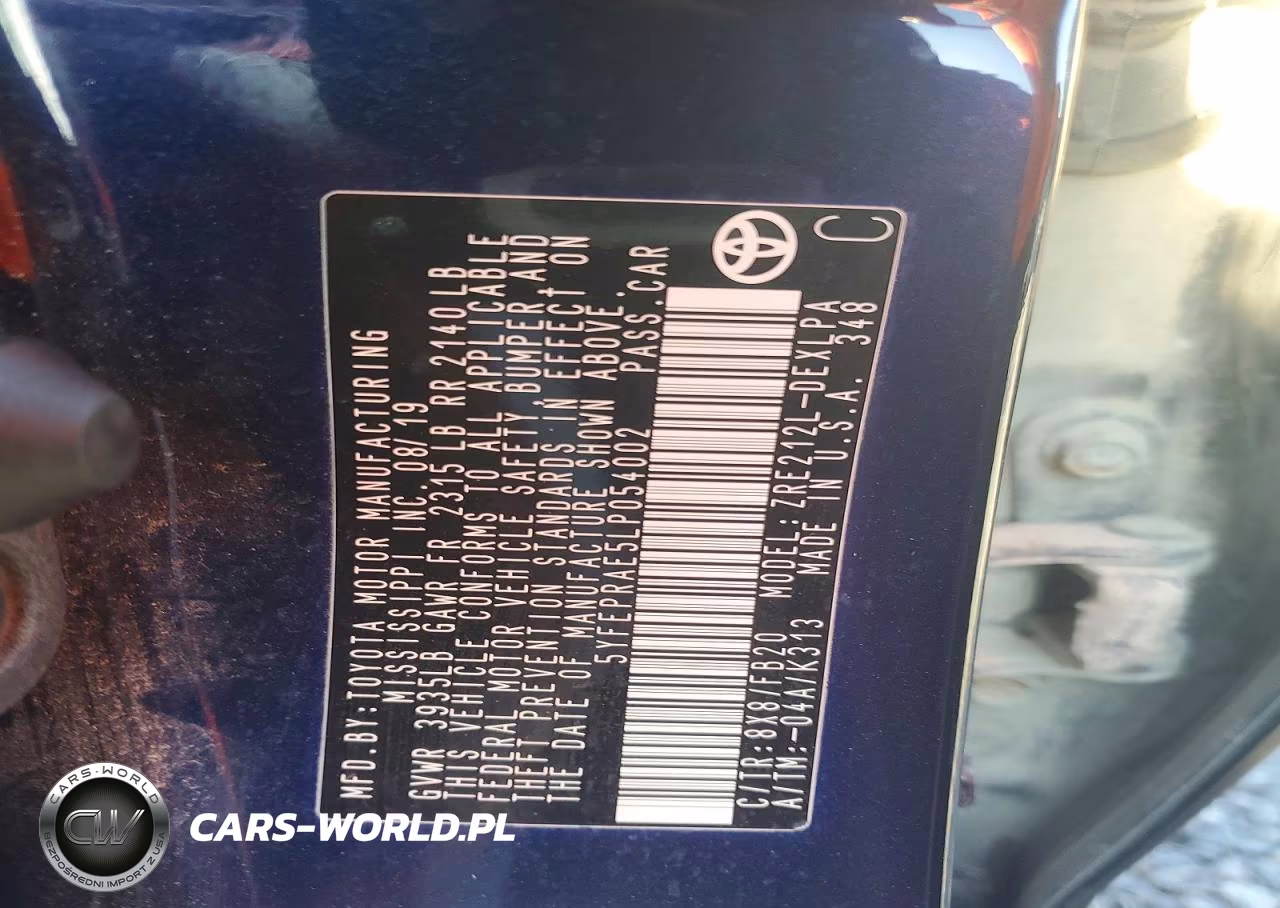 2020 Toyota Corolla Le VIN:5YFEPRAE5LP054002 - 12
