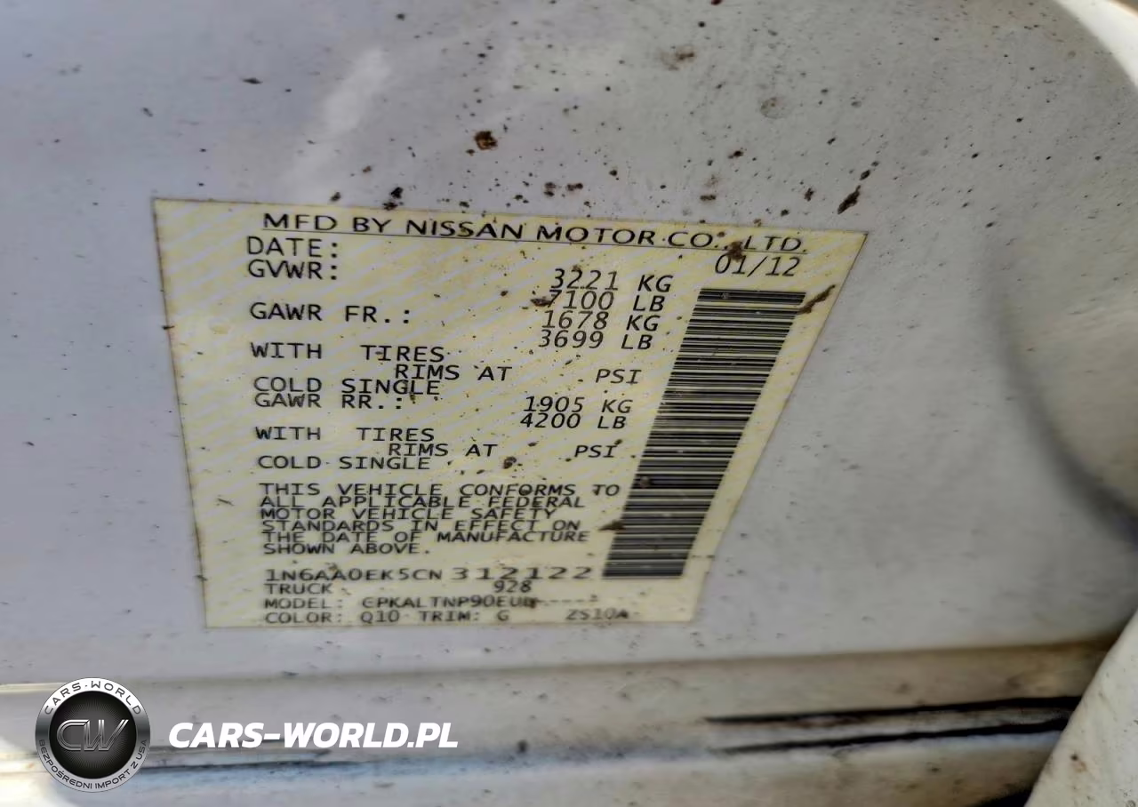 2012 Nissan Titan S VIN:1N6AA0EK5CN312122 - 12