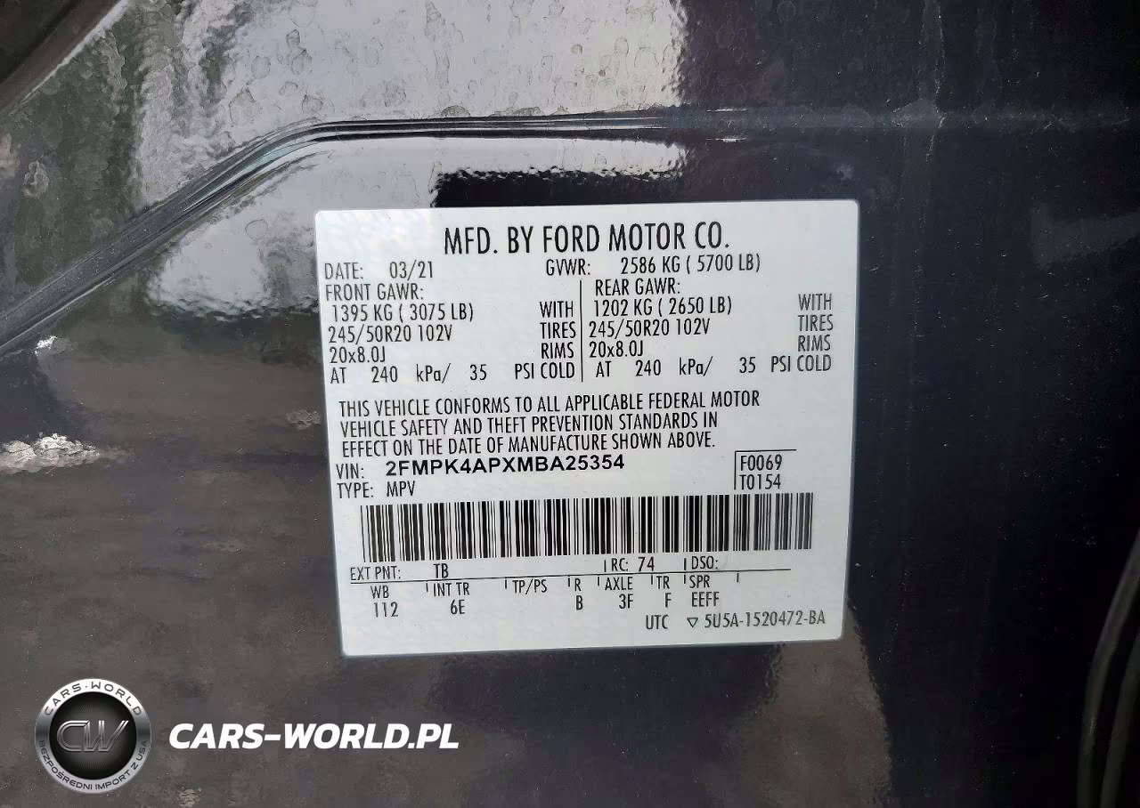2021 Ford Edge St VIN:2FMPK4APXMBA25354 - 13