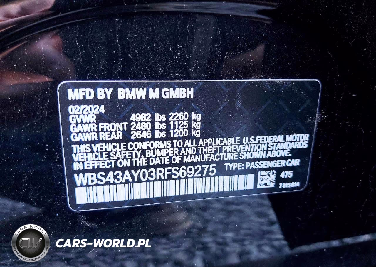 2024 BMW M3 Competition VIN:WBS43AY03RFS69275 - 12