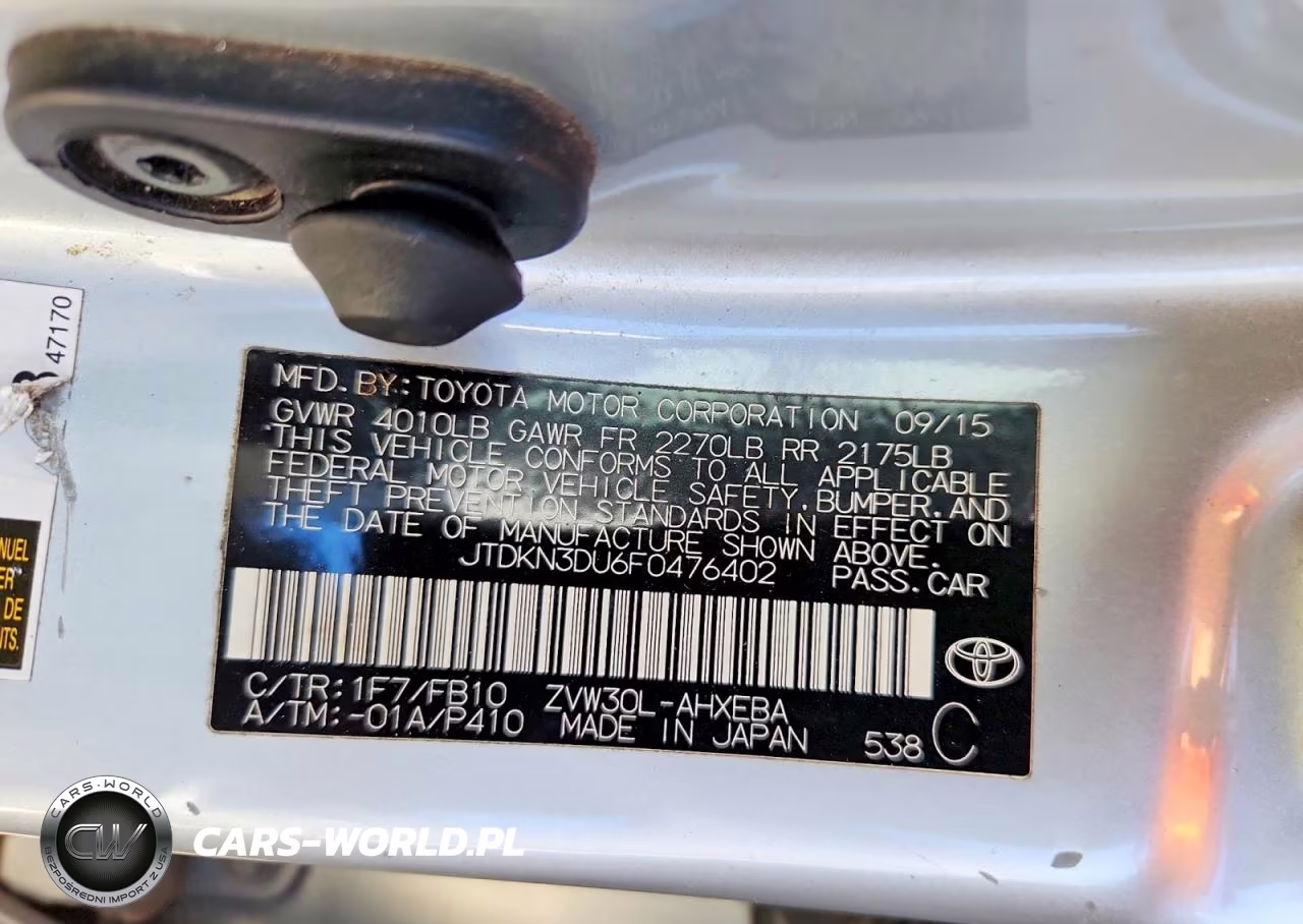 2015 Toyota Prius Two VIN:JTDKN3DU6F0476402 - 12