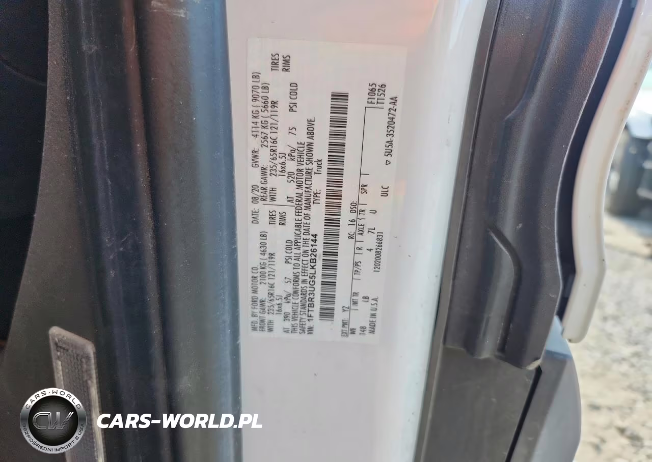 2020 Ford Transit T-250 VIN:1FTBR3UG5LKB26144 - 13