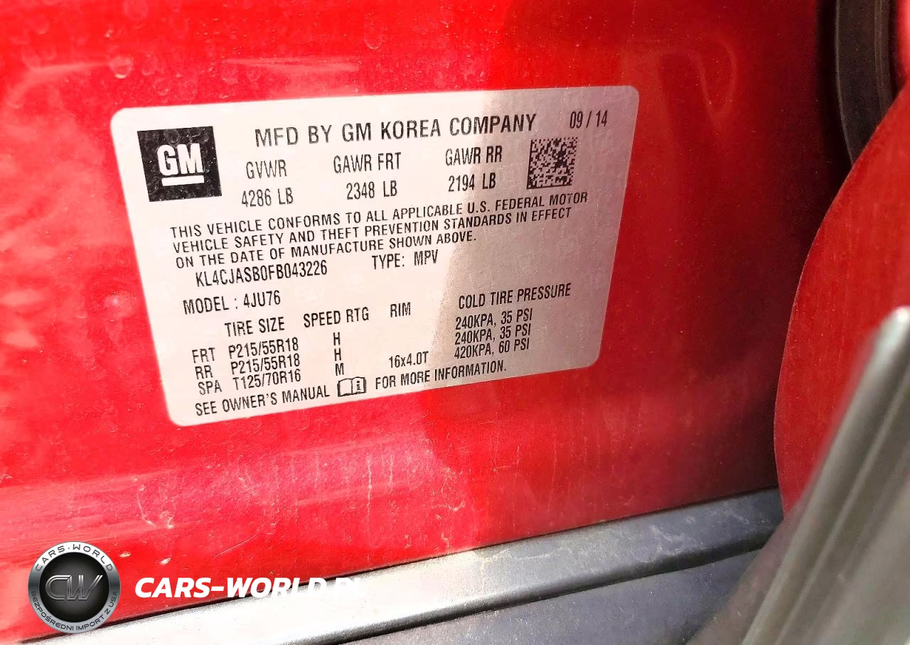 2015 Buick Encore VIN:KL4CJASB0FB043226 - 13