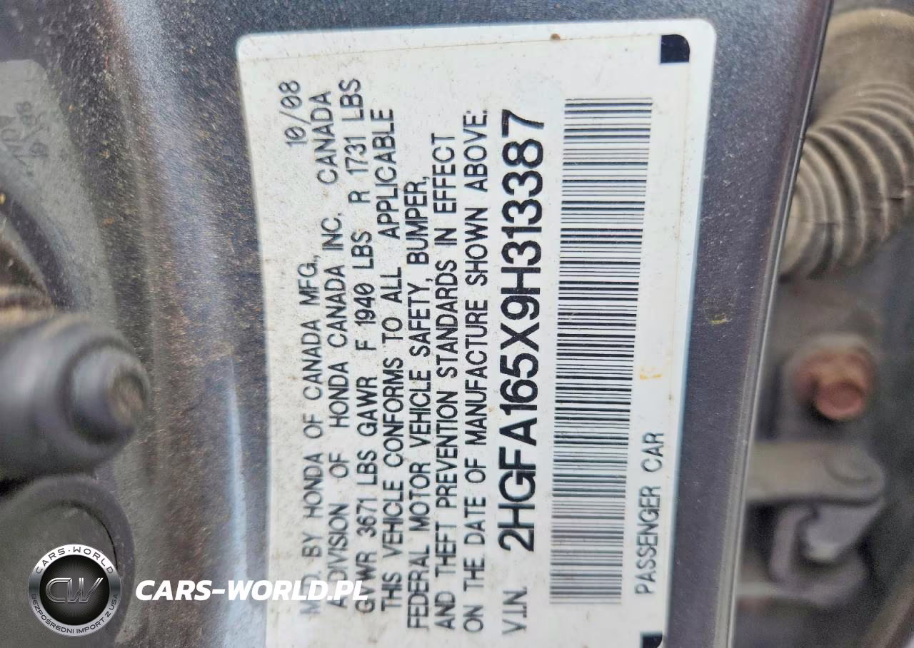 2009 Honda Civic Lx VIN:2HGFA165X9H313387 - 13