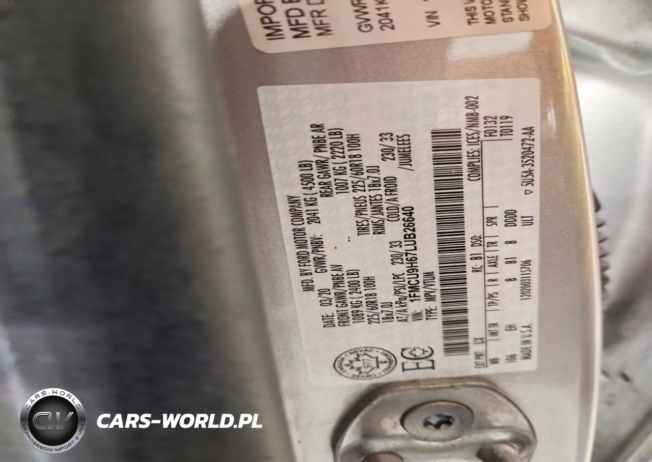 2020 Ford Escape Sel VIN:1FMCU9H67LUB26640 - 13