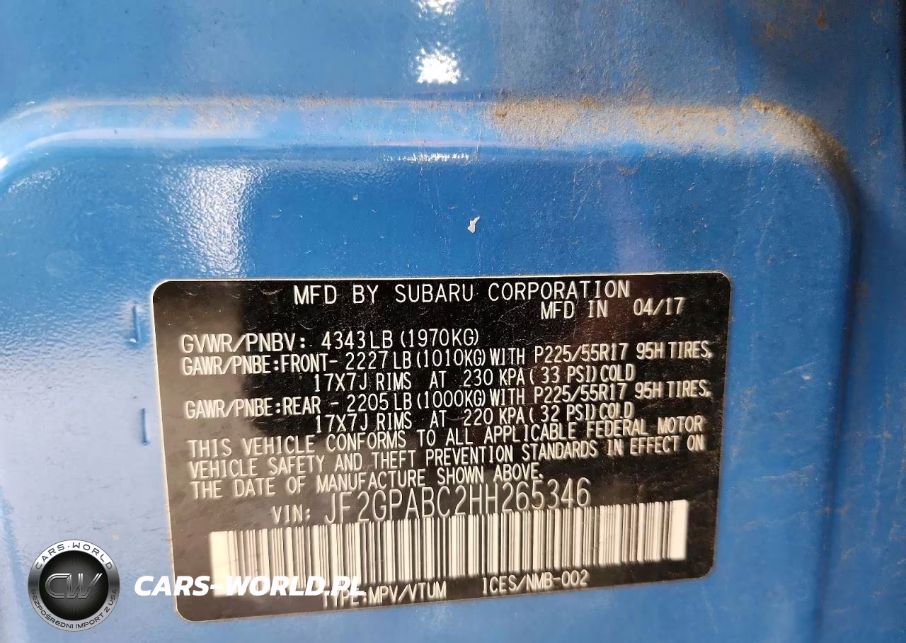 2017 Subaru Crosstrek Premium VIN:JF2GPABC2HH265346 - 14