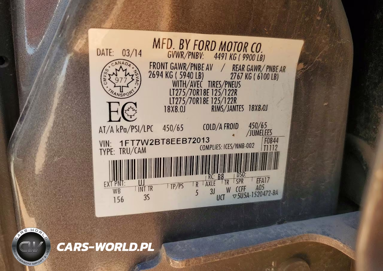 2014 Ford F250 Super Duty VIN:1FT7W2BT8EEB72013 - 12