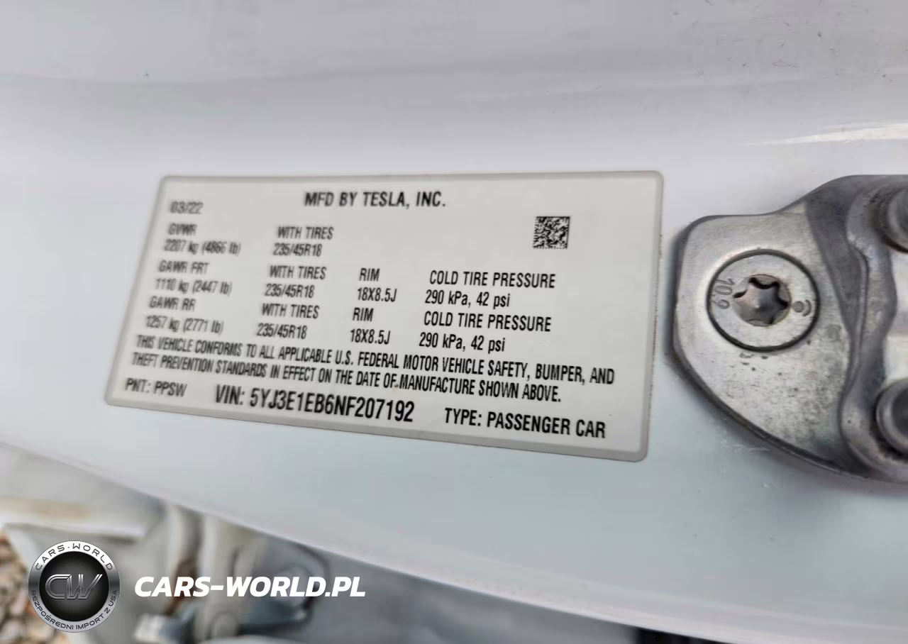 2022 Tesla Model 3 VIN:5YJ3E1EB6NF207192 - 12