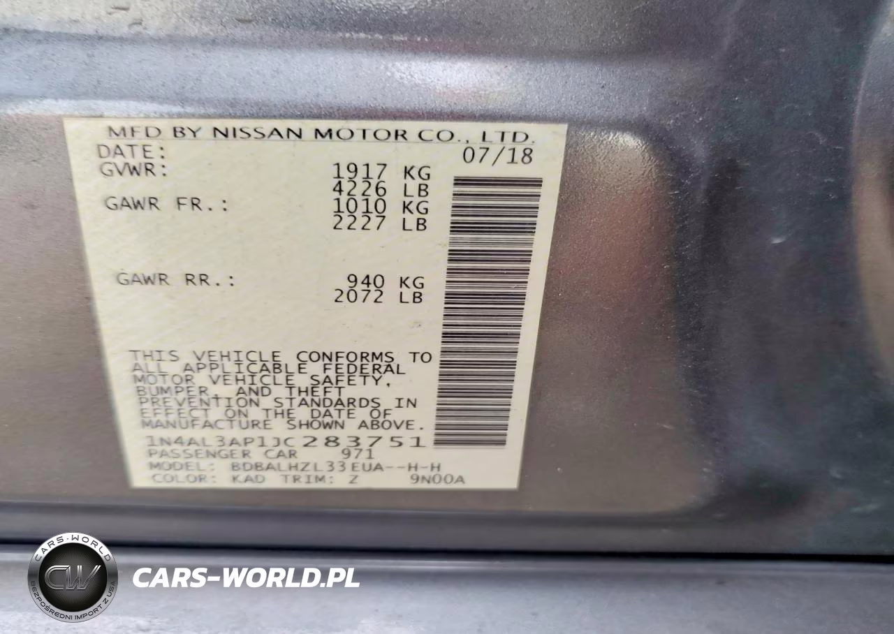 2018 Nissan Altima 2.5 Sr VIN:1N4AL3AP1JC283751 - 12