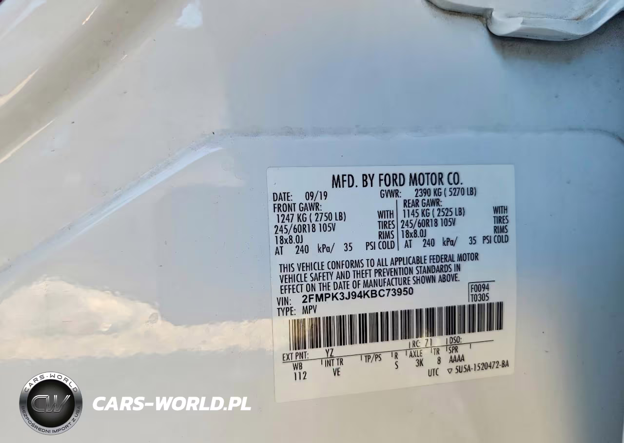 2019 Ford Edge Sel VIN:2FMPK3J94KBC73950 - 13