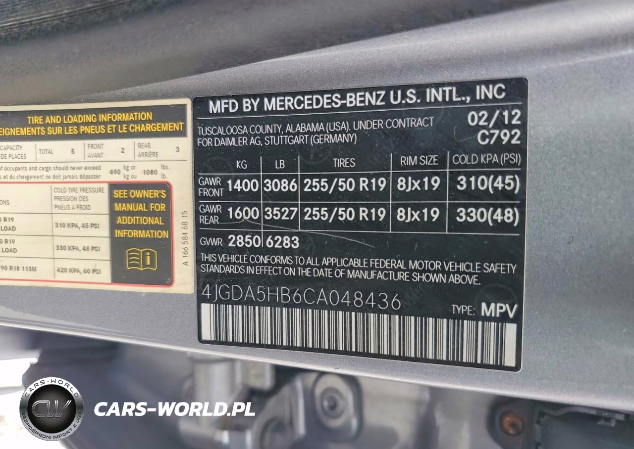 2012 Mercedes-Benz Ml 350 4Matic VIN:4JGDA5HB6CA048436 - 13