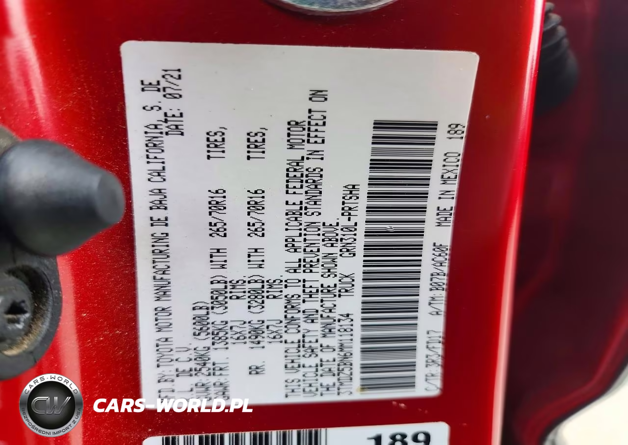 2021 Toyota Tacoma Trd Off-Road VIN:3TMDZ5BN6MM118134 - 13