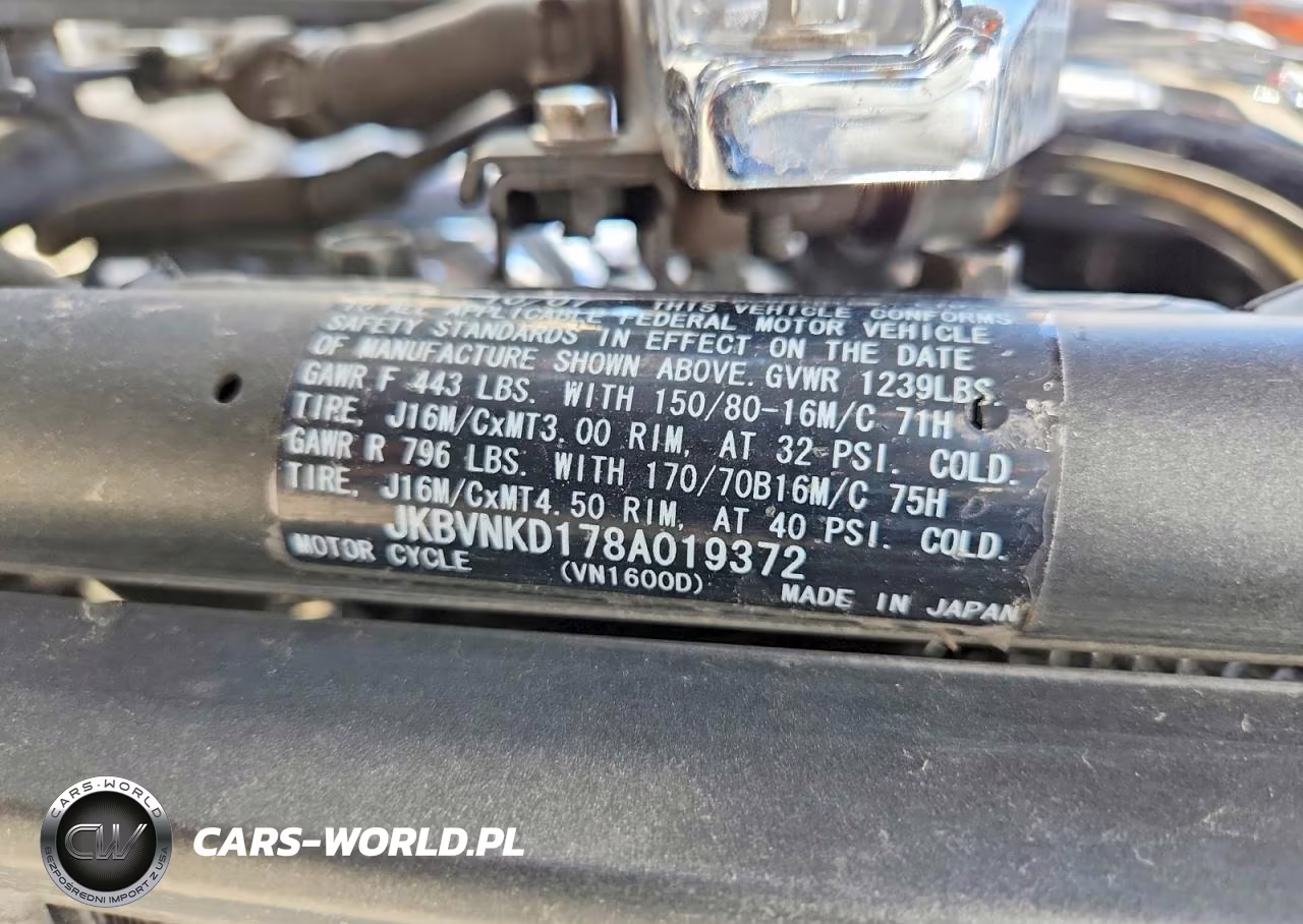 2008 Kawasaki Vn1600 D VIN:JKBVNKD178A019372 - 9