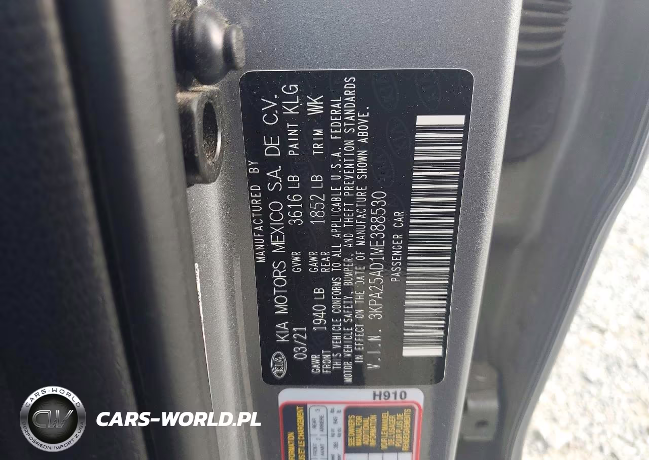 2021 Kia Rio S VIN:3KPA25AD1ME388530 - 12