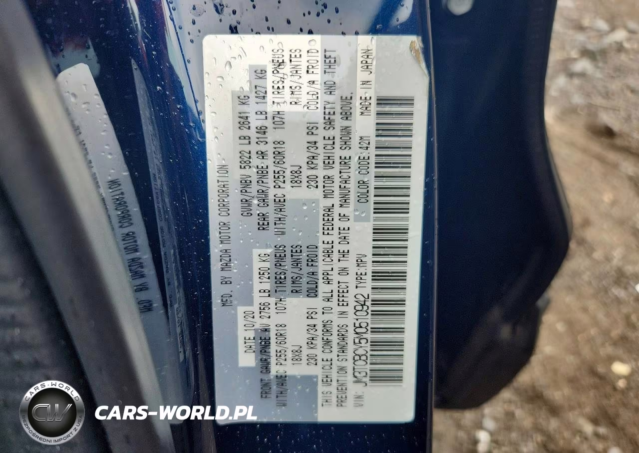 2021 Mazda Cx-9 Touring VIN:JM3TCBCY5M0510942 - 12