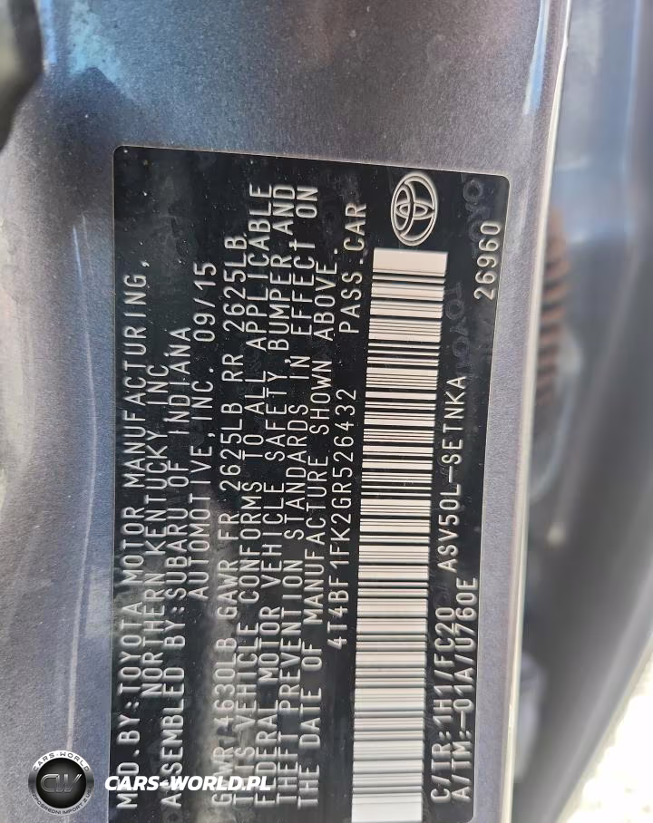 2016 Toyota Camry Le VIN:4T4BF1FK2GR526432 - 12