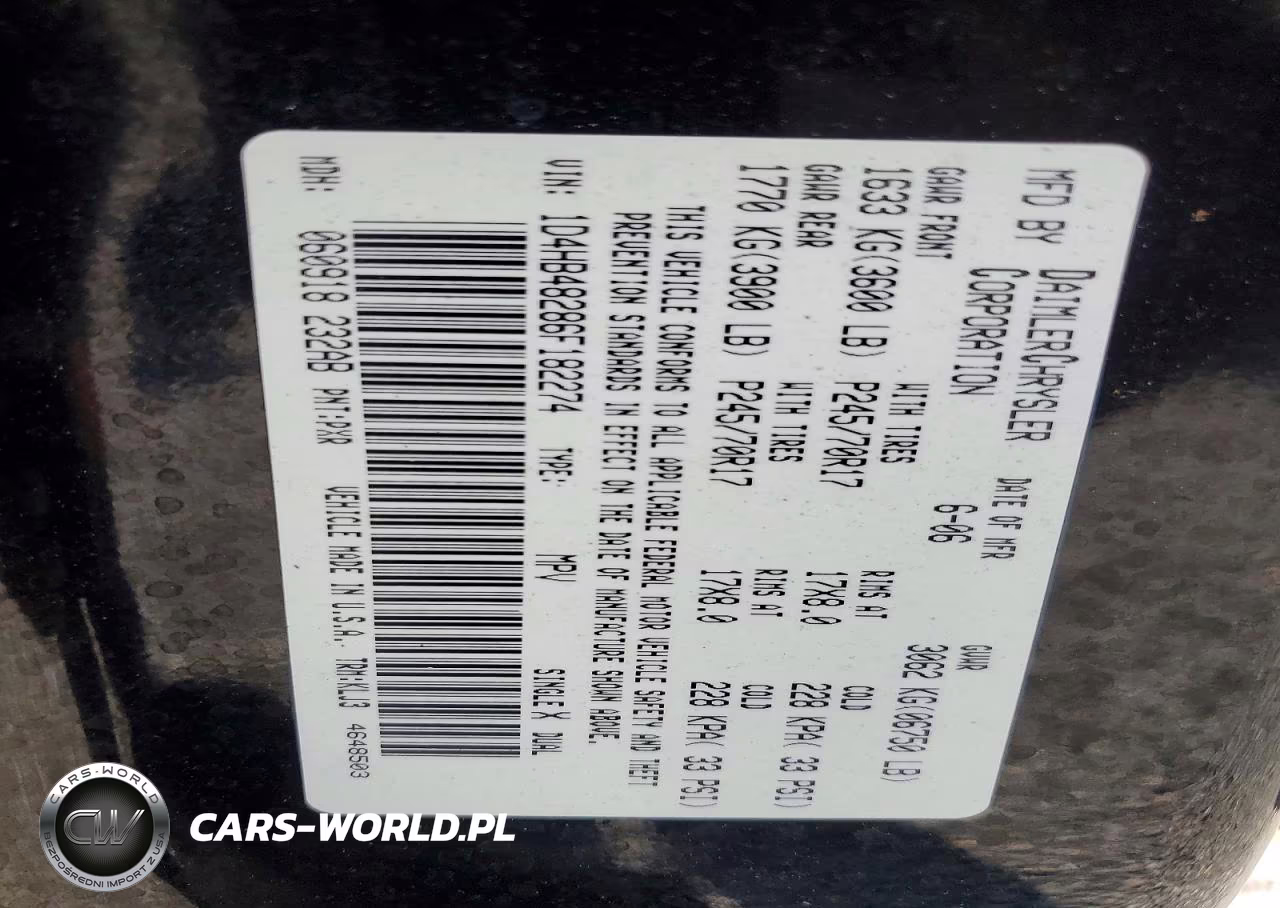 2006 Dodge Durango Slt VIN:1D4HB48286F182274 - 13