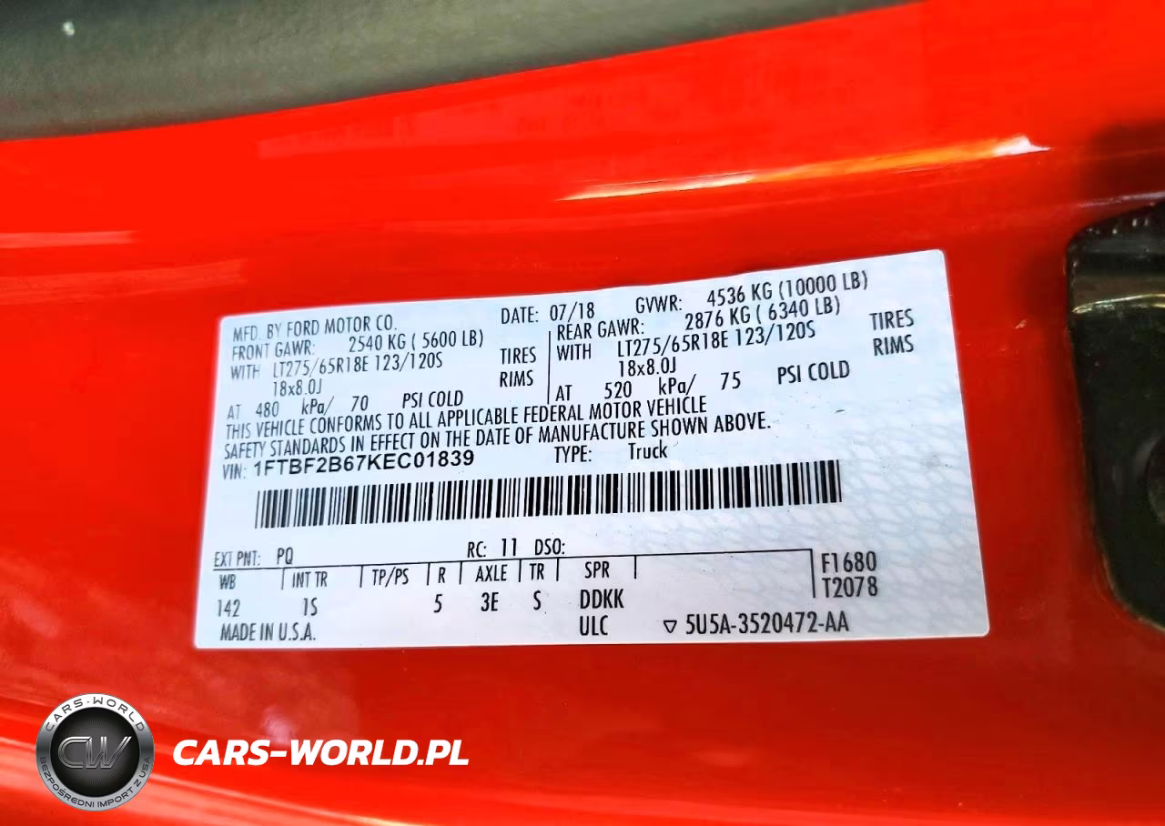 2019 Ford F-250 Xl VIN:1FTBF2B67KEC01839 - 13