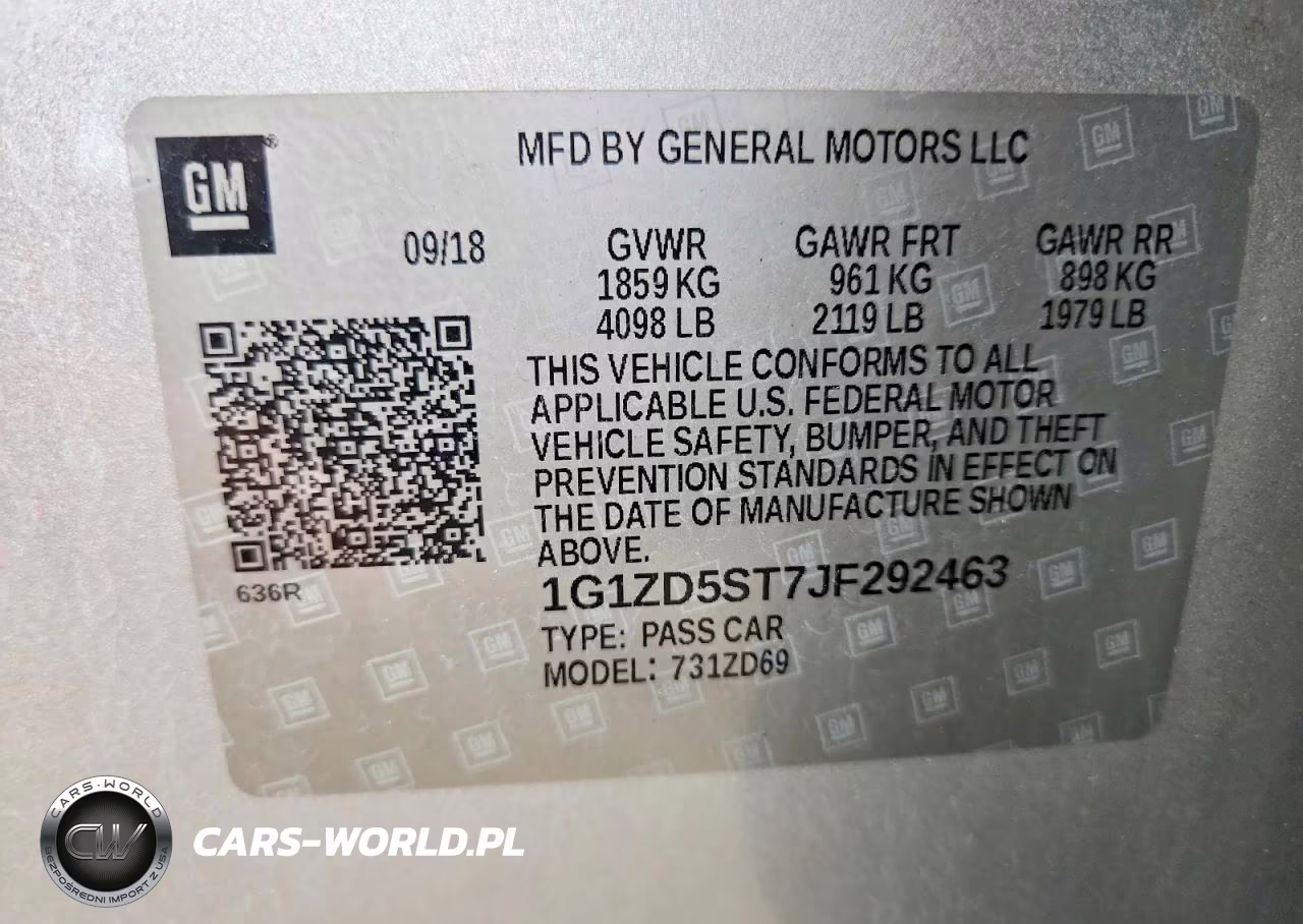 2018 Chevrolet Malibu Lt VIN:1G1ZD5ST7JF292463 - 13