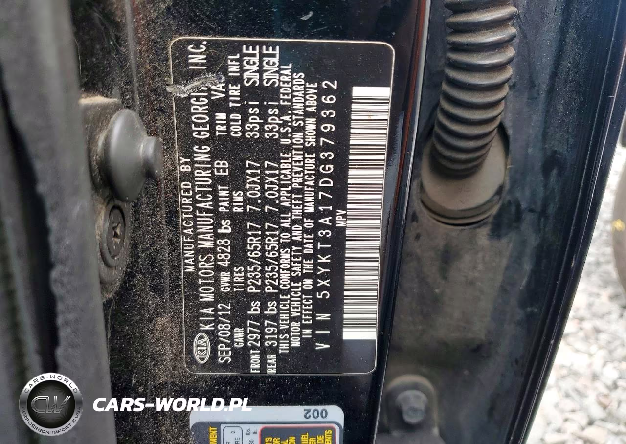 2013 Kia Sorento Lx VIN:5XYKT3A17DG379362 - 13