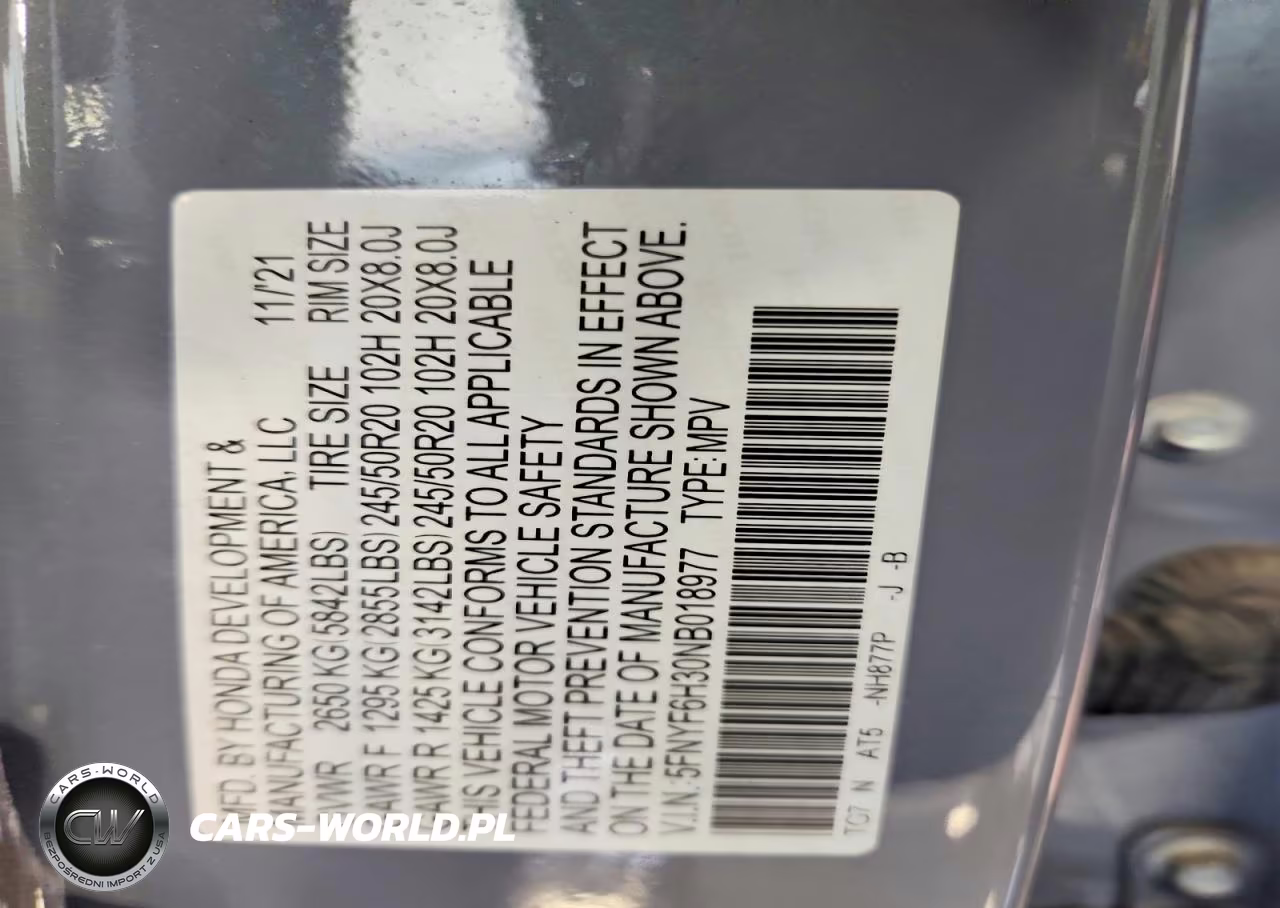 2022 Honda Pilot Sport VIN:5FNYF6H30NB018977 - 13