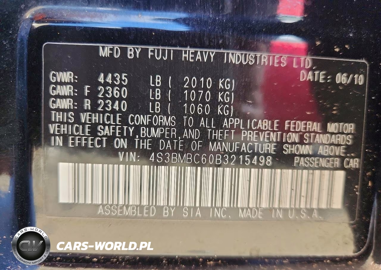 2011 Subaru Legacy 2.5I Premium VIN:4S3BMBC60B3215498 - 13