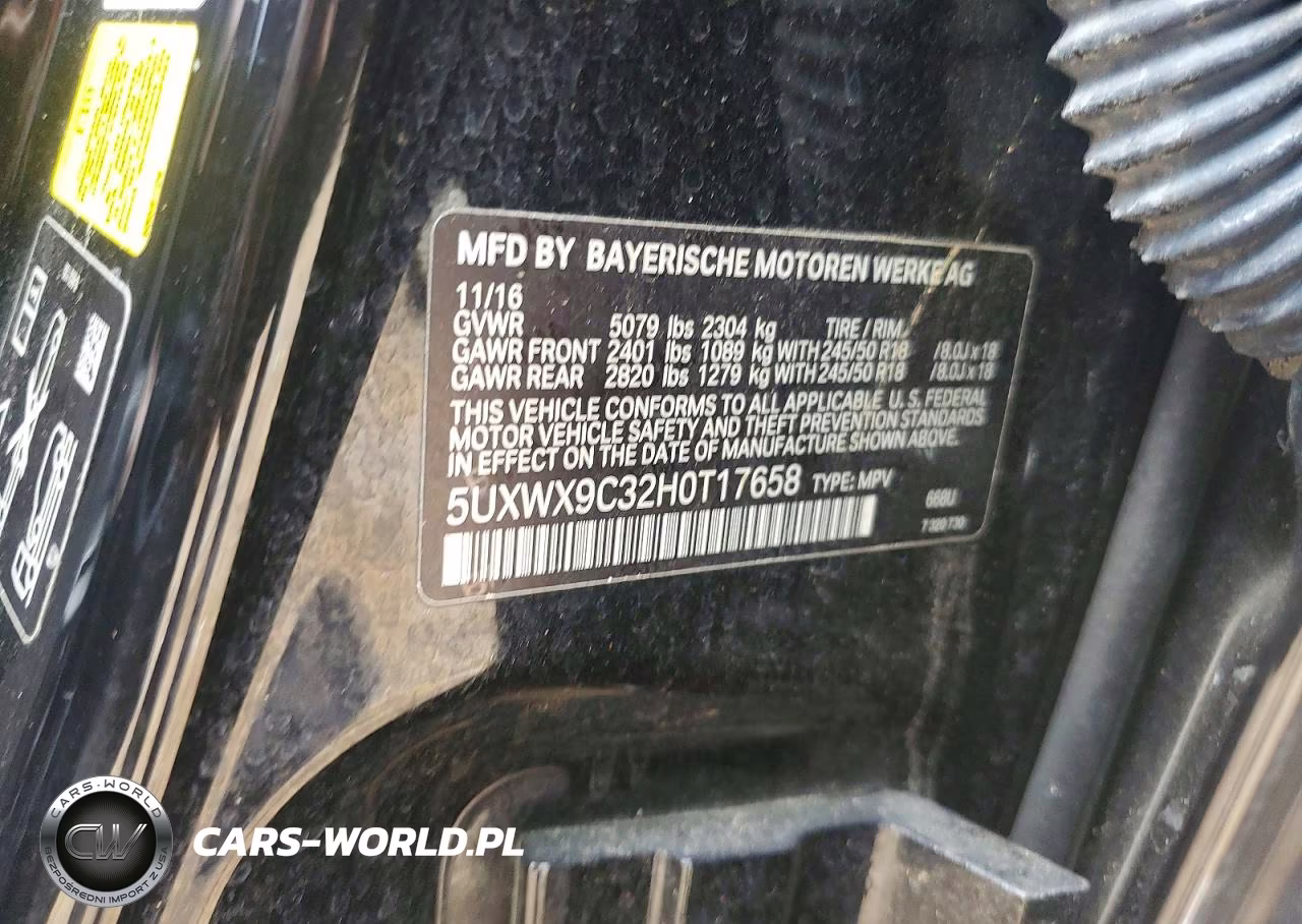 2017 BMW X3 xDrive28I VIN:5UXWX9C32H0T17658 - 12