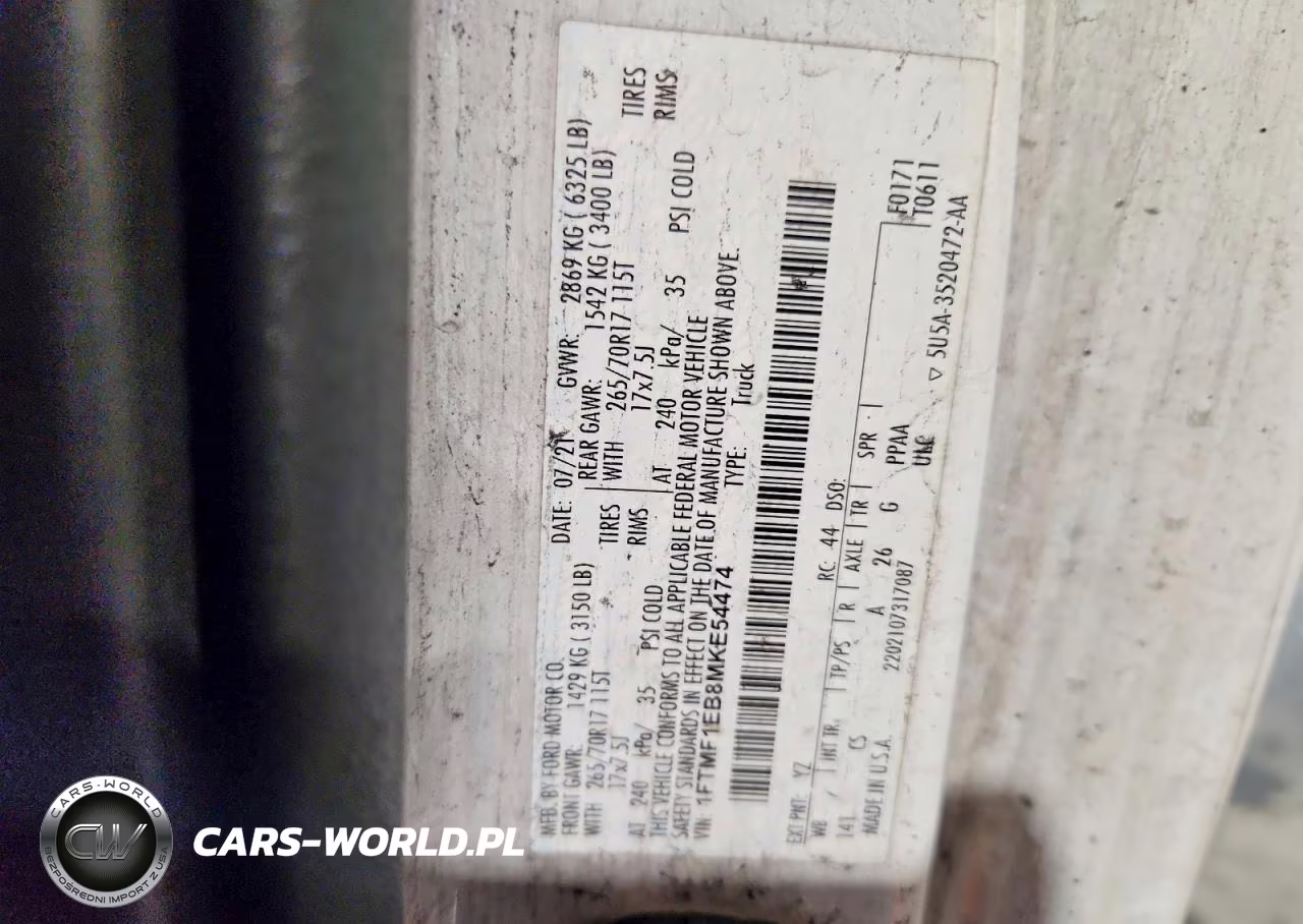 2021 Ford F150 VIN:1FTMF1EB8MKE54474 - 12