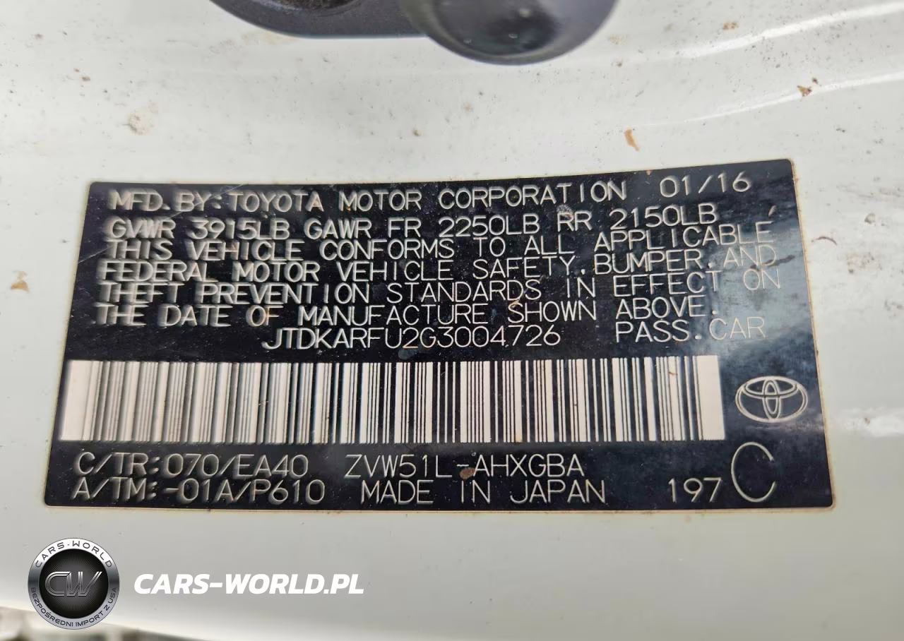 2016 Toyota Prius Four VIN:JTDKARFU2G3004726 - 12
